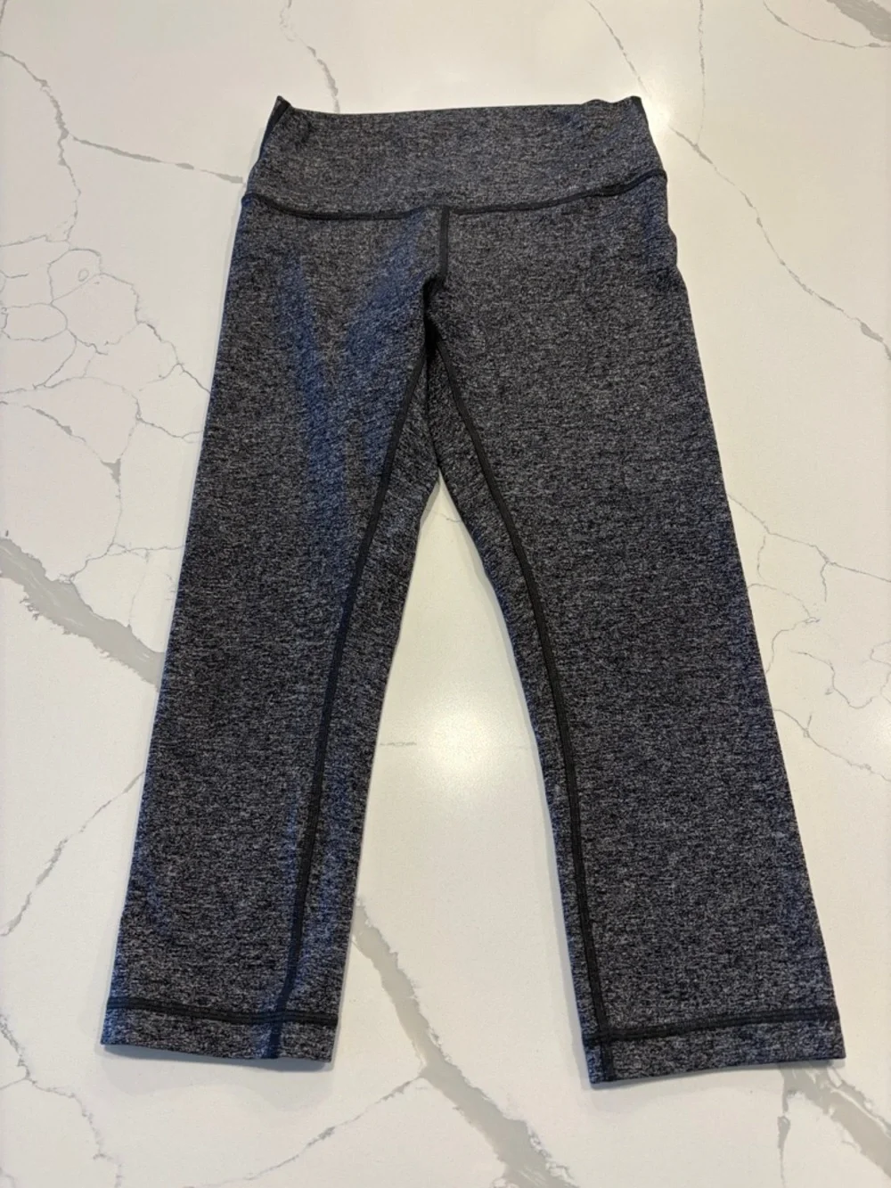 Lululemon Wunder Under Crop High Rise 21” ~ 8 ~ Heathered Black